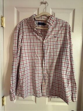 Vineyard Vines Men's Woven Cotton Plaid Button-Down Shirt Classic Fit Size L